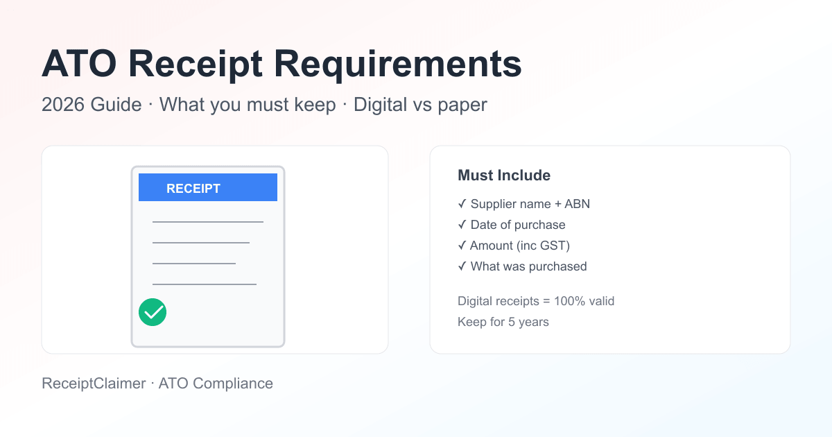 ATO Receipt Requirements 2026 — Compliance Guide
