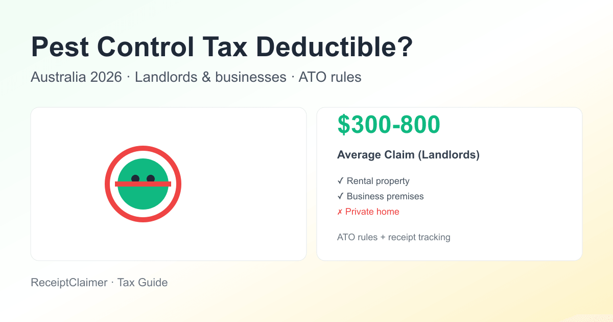 Pest Control Tax Deductible Australia? (2026)