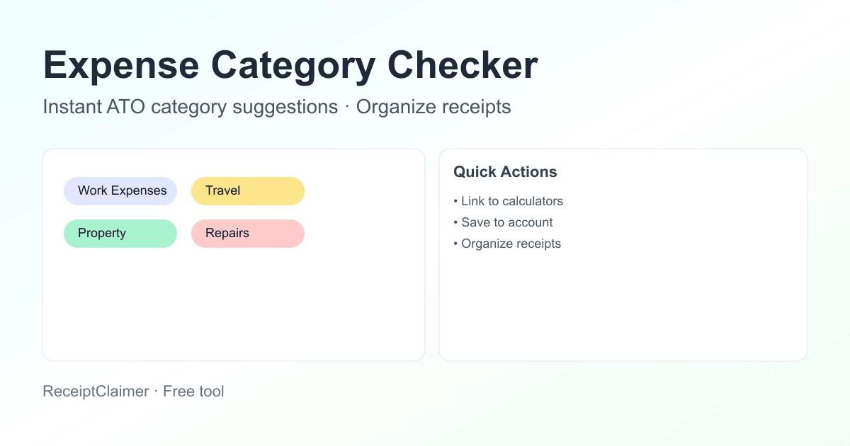 Expense Category Checker — ATO Categories | ReceiptClaimer